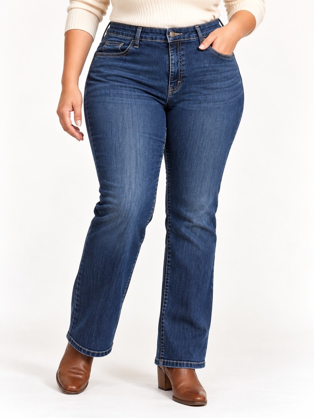 Lee Riders Stretch Jeans Women's 16W Dark Wash Straight Leg Plus Size Denim